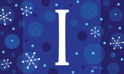Winter Snowflakes Monogram I Door Mat image 1