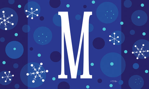 Winter Snowflakes Monogram M Door Mat image 1