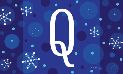 Winter Snowflakes Monogram Q Door Mat image 1