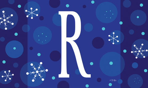 Winter Snowflakes Monogram R Door Mat image 1