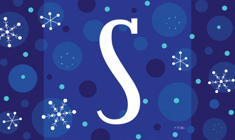Winter Snowflakes Monogram S Door Mat image 1