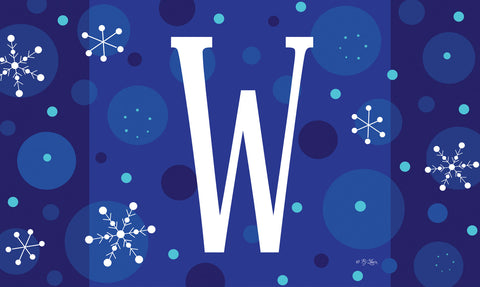 Winter Snowflakes Monogram W Door Mat image 1