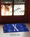 Winter Snowflakes Monogram X Door Mat image 5