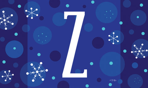 Winter Snowflakes Monogram Z Door Mat image 1