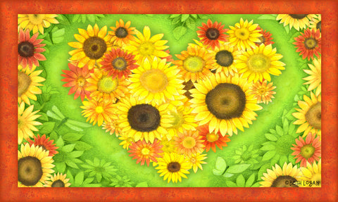 Sunflower Heart Door Mat image 1