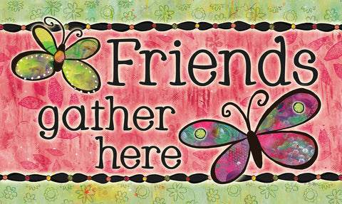 Friends Gather Here Door Mat image 1