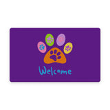 Welcome Paws-Purple Door Mat image 1