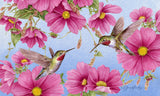 Hummingbirds with Pink Door Mat image 2