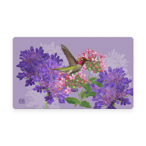 Hummingbird and Flowers Door Mat image 1