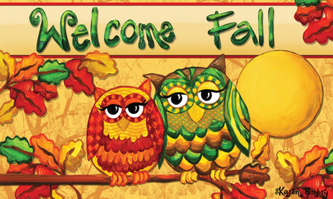 Fall Owls Door Mat image 1