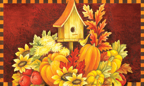 Fall Birdhouse Door Mat image 1