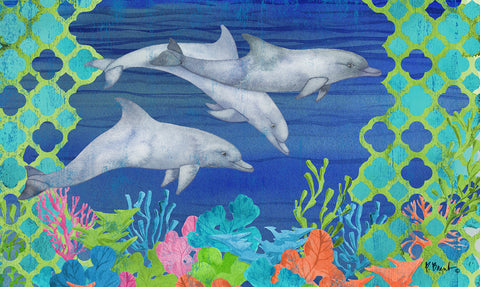 Diving Dolphins Door Mat image 1