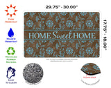 Sweet Flower Medley- Blue Door Mat image 3
