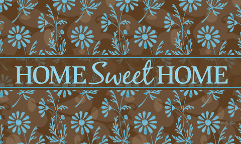 Sweet Flower Medley- Blue Door Mat image 1