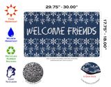 Chalk Flowers Welcome- Blue Door Mat image 3