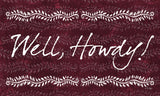 Howdy Chalk Vines- Maroon Door Mat image 2