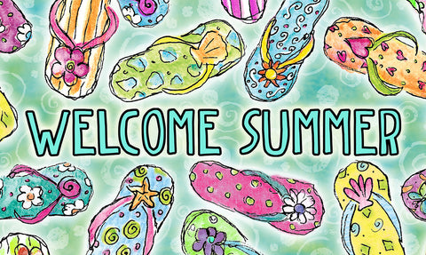 Welcome Summer Sandals Door Mat image 1