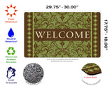 Welcome Damask- Green Door Mat image 3