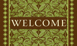 Welcome Damask- Green Door Mat image 2