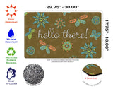 Hello Flowers and Butterflies- Brown Door Mat image 3