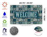 Welcome Floral Checkerboard 2 Door Mat image 3