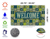 Welcome Floral Checkerboard 3 Door Mat image 3