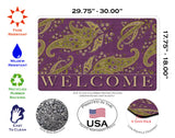 Purple Stained Paisley- Welcome Door Mat image 3