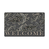Charcoal Stained Paisley- Welcome Door Mat image 1