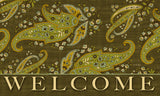 Green Stained Paisley- Welcome Door Mat image 2