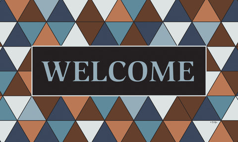 Welcome Triangle- Blue Door Mat image 1