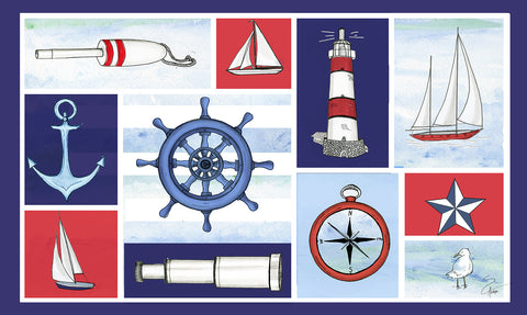 Nautical Collage Door Mat image 1