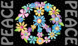 Peace Sign Flowers Door Mat image 2