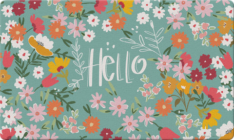 Hello Flowers Door Mat image 1