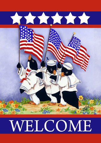 Patriotic Penguins Flag image 1