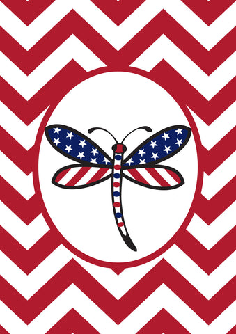 Patriotic Dragonfly- Red Flag image 1