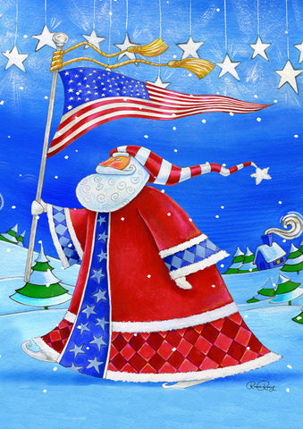 Patriotic Santa Flag image 1