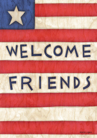 Patriotic Welcome Friends Flag image 1