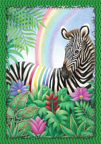 Rainbow Stripe Zebra Flag image 1