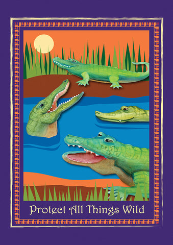 Protect Gators And Crocs Flag image 1