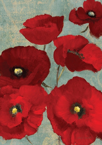 Red Painted Poppies Flag image 1