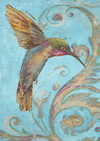 Hand Painted Hummingbird Flag image 1