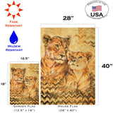 Hand Painted Lioness And Cub Flag image 6