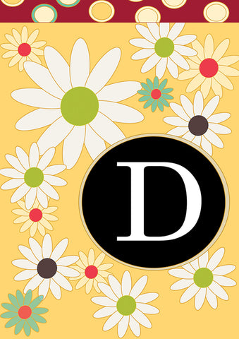 Floral Monogram-D Flag image 1
