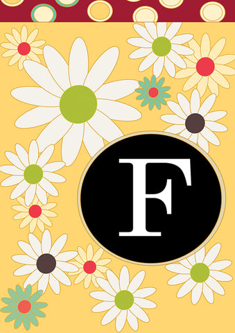 Floral Monogram-F Flag image 1