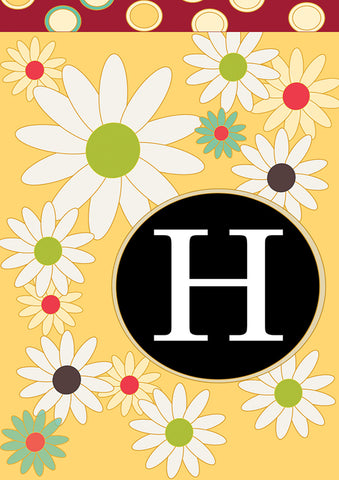Floral Monogram-H Flag image 1