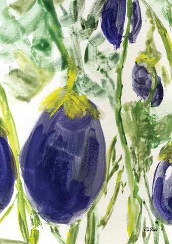 Watercolor Eggplants Flag image 1