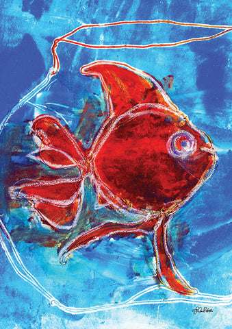 Watercolor Red Goldfish Flag image 1
