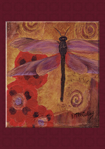 Dragonfly And Poppies Flag image 1
