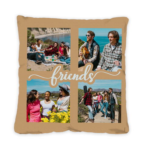 "Friends Collage" Custom 18 x 18 Inch Pillow Case (2-Pack)