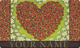 Ladybug Heart Personalized Text Doormat Your Image Here Custom Product Image